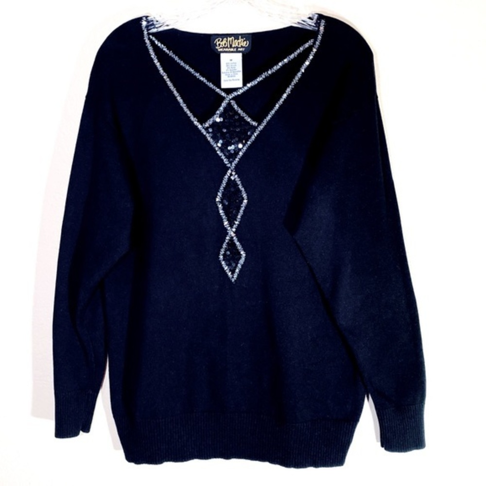 Vintage Blouse Embellished Top Beaded Caged Knit